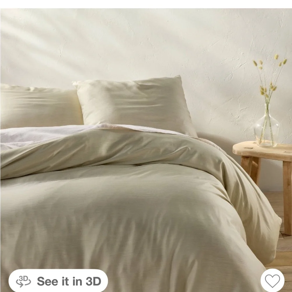 Casaluna King Blissful 3-Piece Duvet Cover Set - Light Olive Green